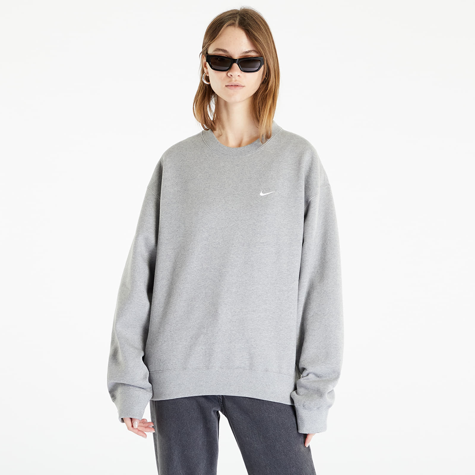 Суитшърти и пуловери Nike Nrg SoloSwoosh Crew Fleece Dk Grey Heather/ White