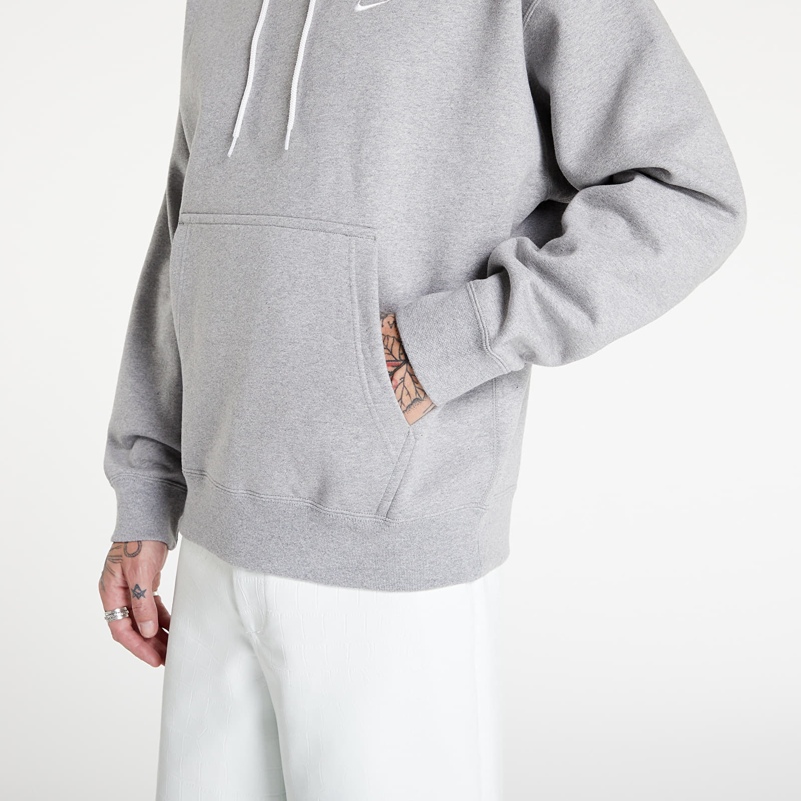 Hanorac Nike Nrg SoloSwoosh Hoodie Fleece Dk Grey Heather/ White - 1 | YEO