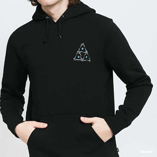 Hoodies and sweatshirts HUF Broken Bones TT Hoodie Black Queens
