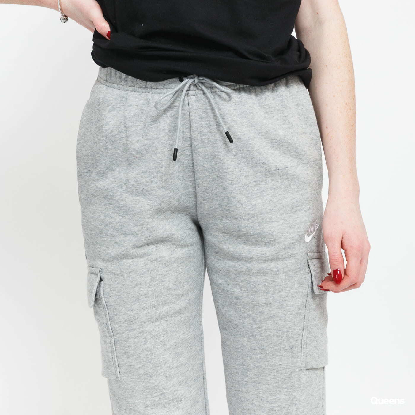 Sweatbroeken Nike Women s Mid Rise Cargo Pants Dk Grey Heather White Queens