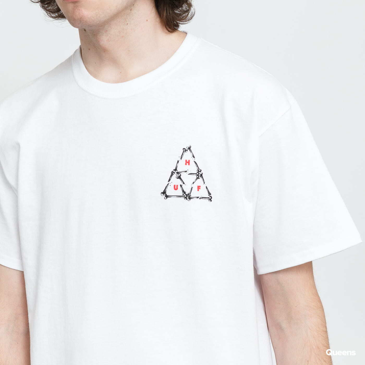 T shirts HUF Broken Bones TT Tee White Queens