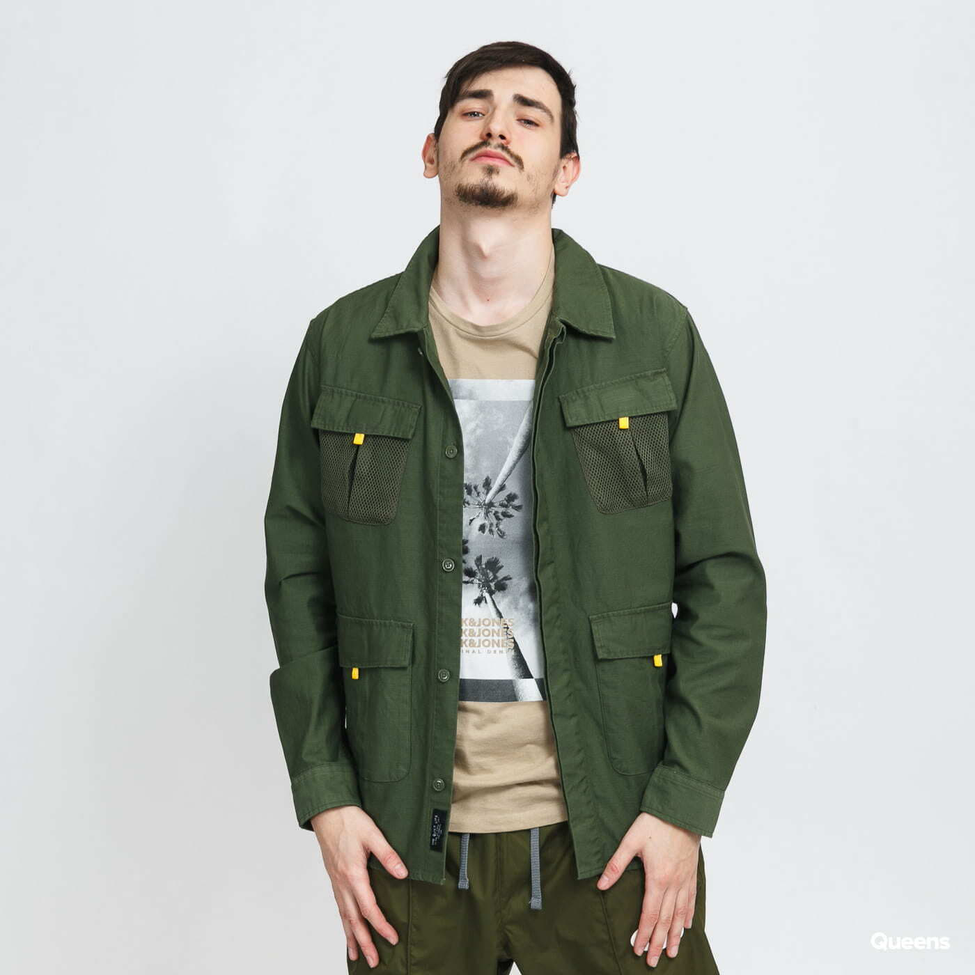 Jackets The Quiet Life Military Mesh Shirt Jacket Olive
