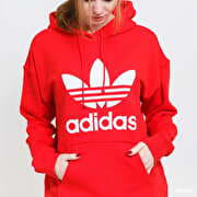 Adidas originals trefoil hoodie red online