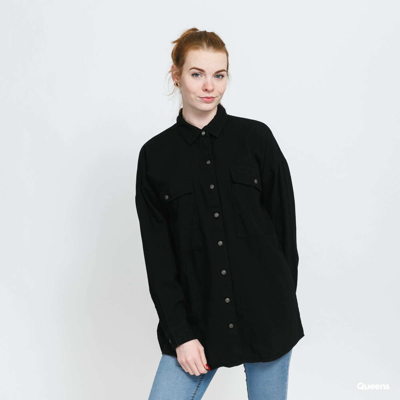 Camicia Noisy May NMflanny L/S Long Shacket Black L