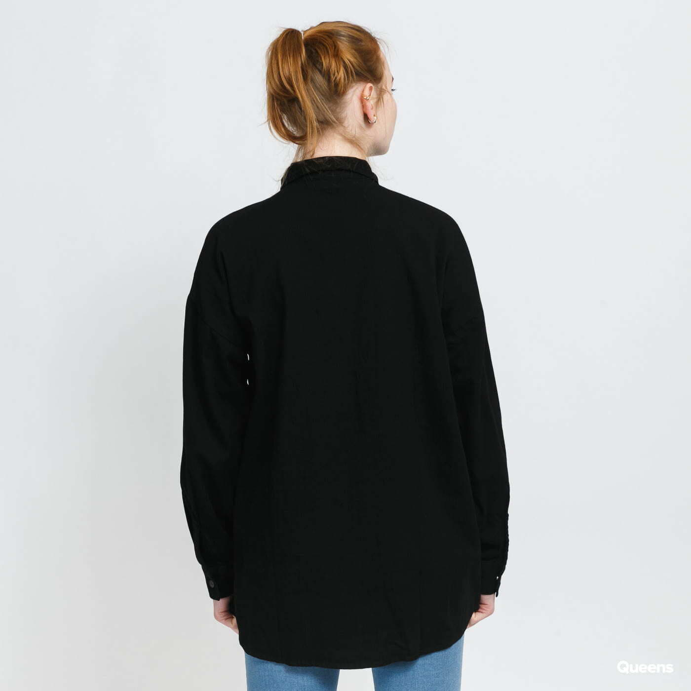 Košile Noisy May NMflanny L/S Long Shacket Black