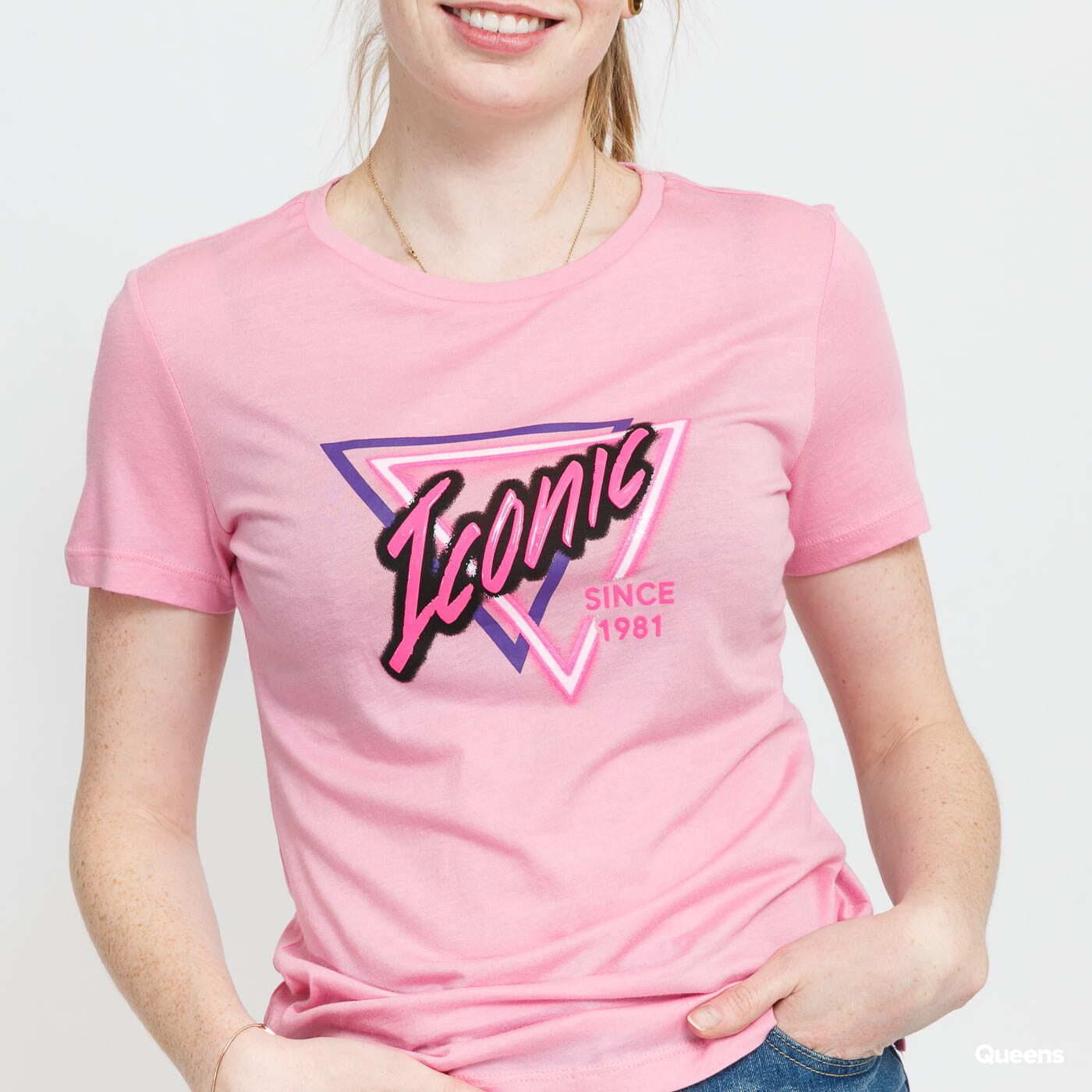 T-shirts GUESS W Front Print Tee Pink