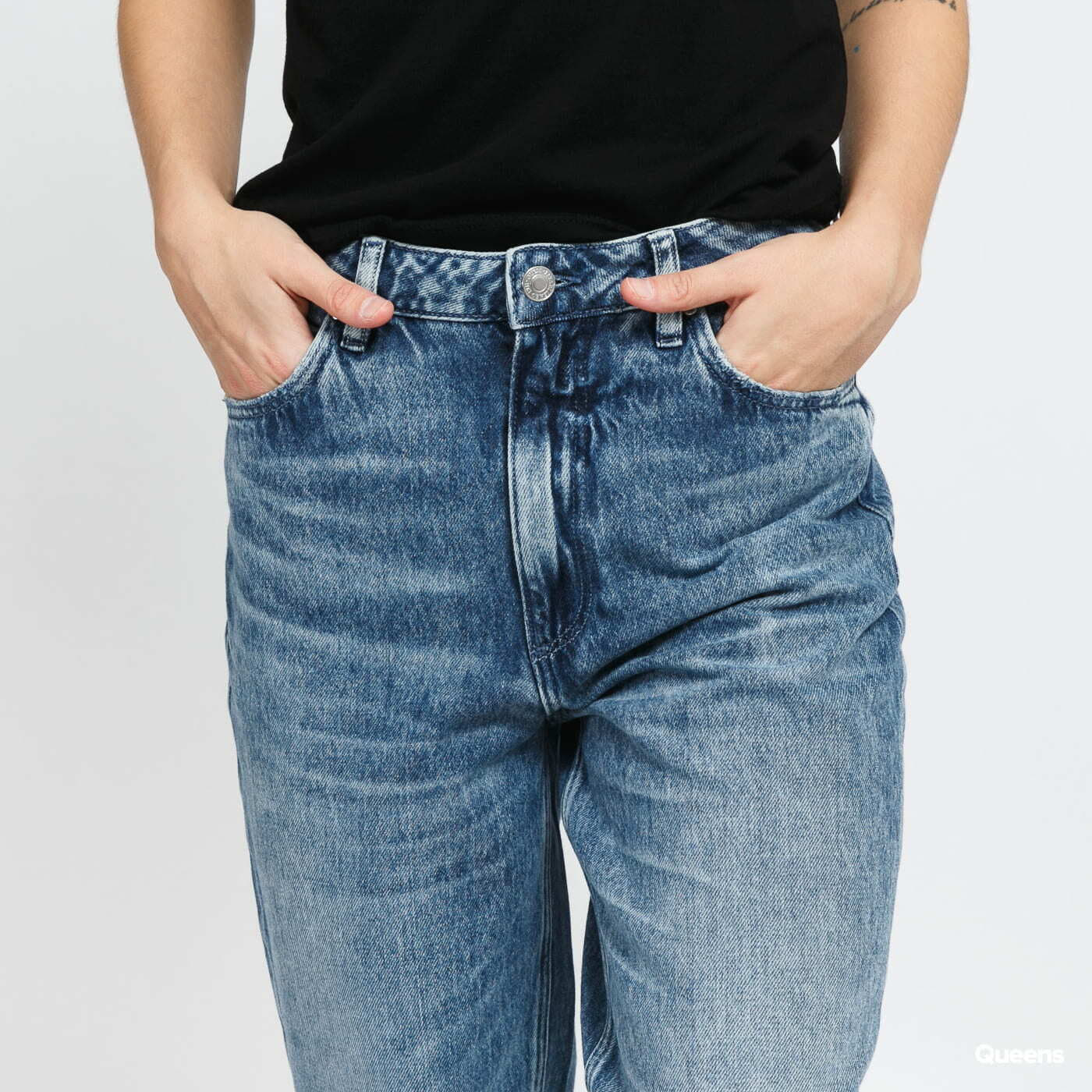 Džíny GUESS W Relaxed Fit Jeans denim blue