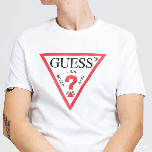 GUESS M Triangle Logo Tee White | Queens
