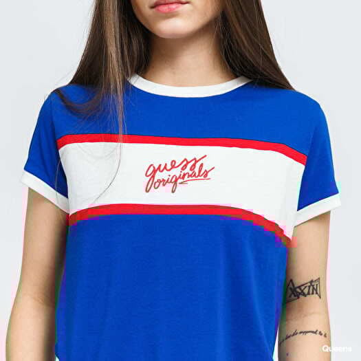 Red white and blue guess shirt hotsell