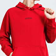 GUESS Men's Eco Roy Embroidered Logo Hoodie - Organic Cotton Brushed Fleece, Kangaroo Pocket