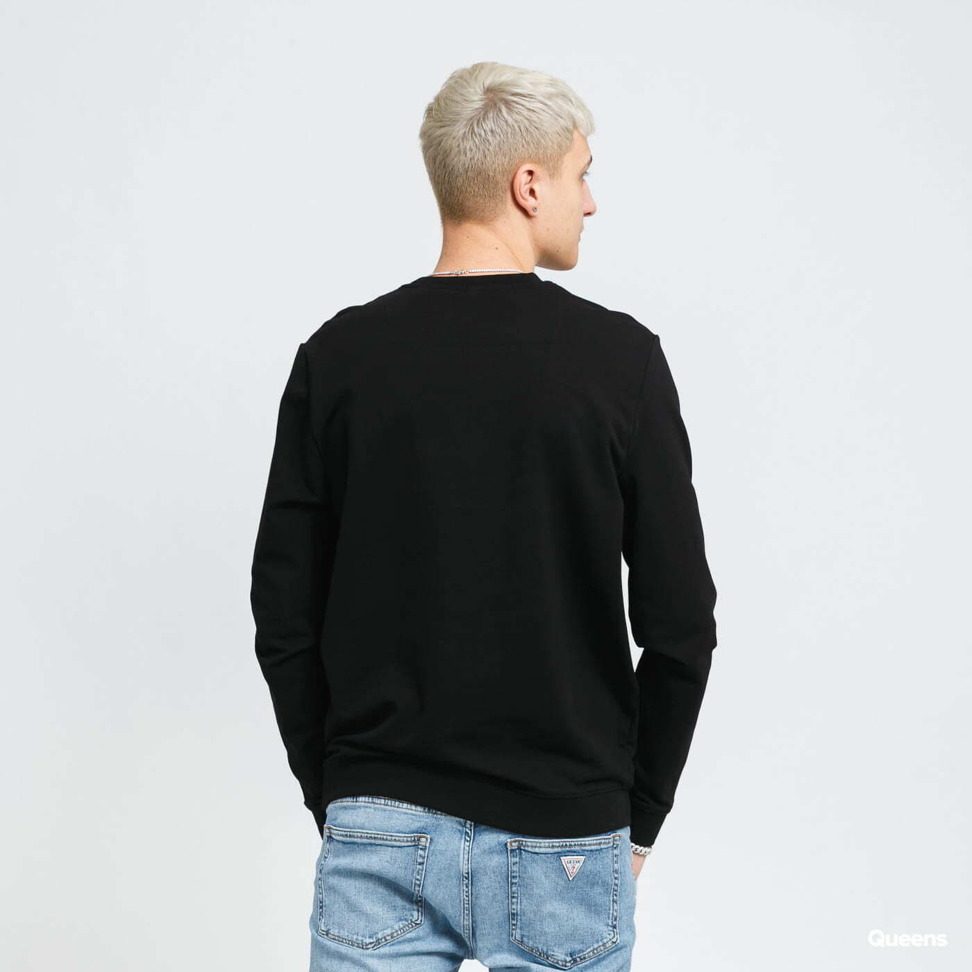 Mikiny GUESS M Audley Fleece Crewneck Black