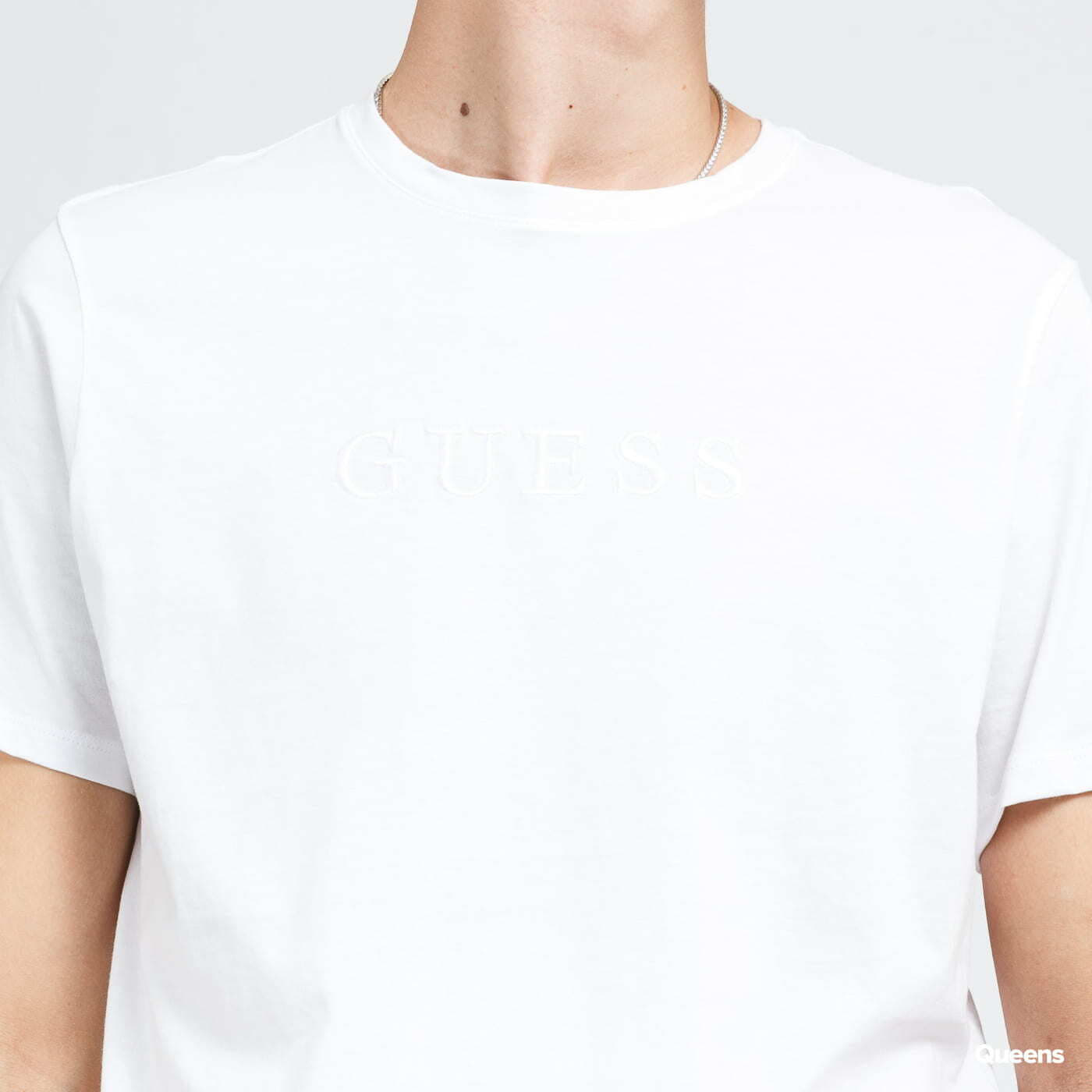 Tricouri GUESS M Embroidered Logo Tee White