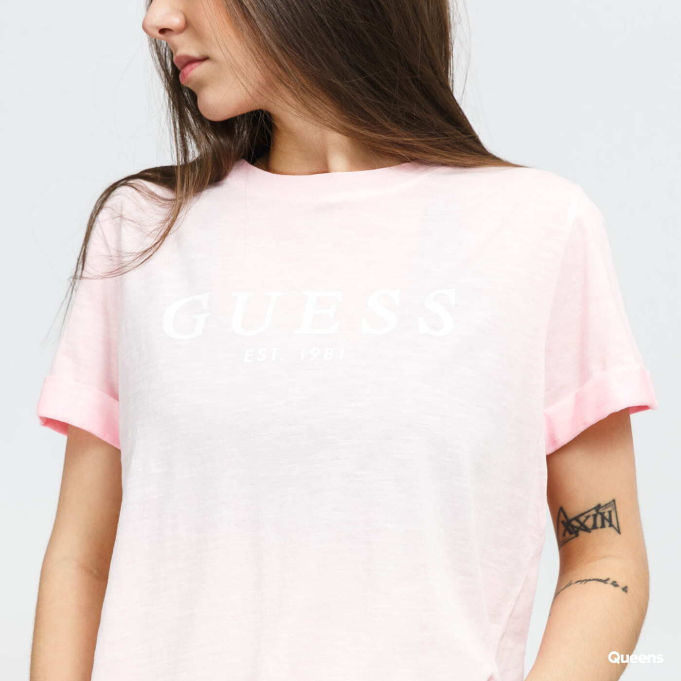 Pink guess shirt store