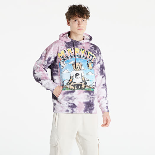 Hoodies and sweatshirts Market Namaste Bear Day And Night Tie Dye Hoodie Purple White Queens