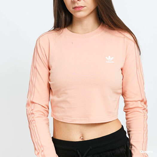 T shirts adidas Originals Crop LS Tee Pink Queens