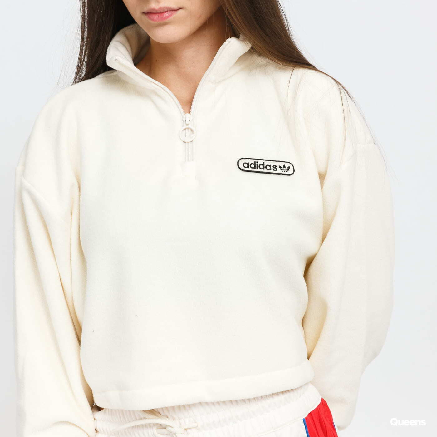 Hoodies and sweatshirts  adidas Originals 1/4 Zi Cropped Creamy