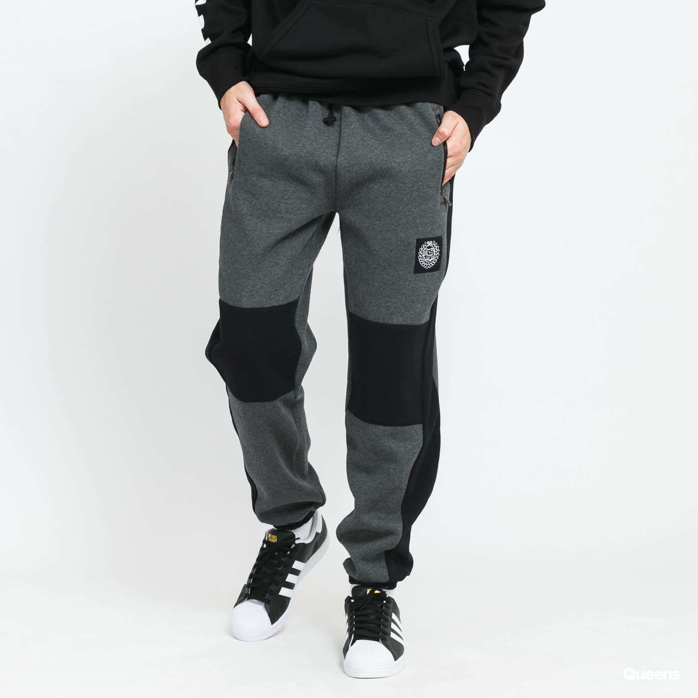 Jogger Pants Mass DNM Berg Sport Sweatpants Melange Dark Grey/ Black