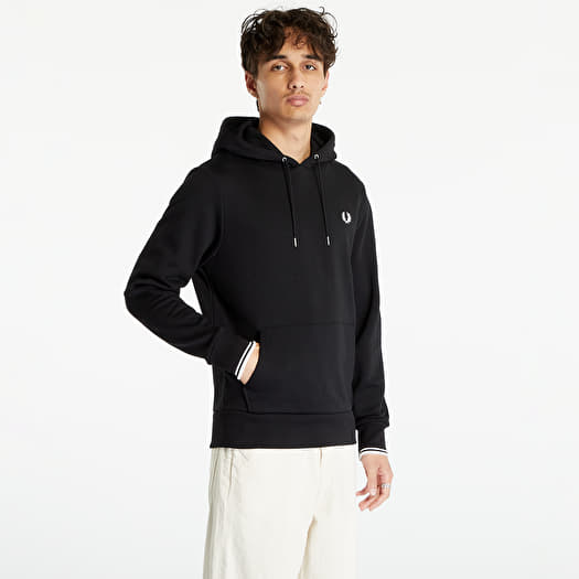 Mikina FRED PERRY Tipped Hooded Sweatshirt Black