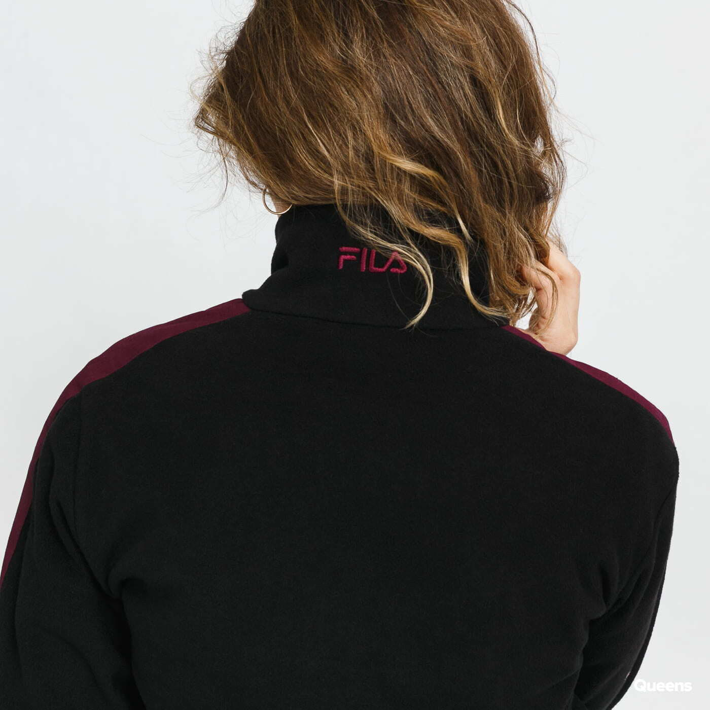Mikiny Fila Women Rina Fleece Jacket Black/ Purple