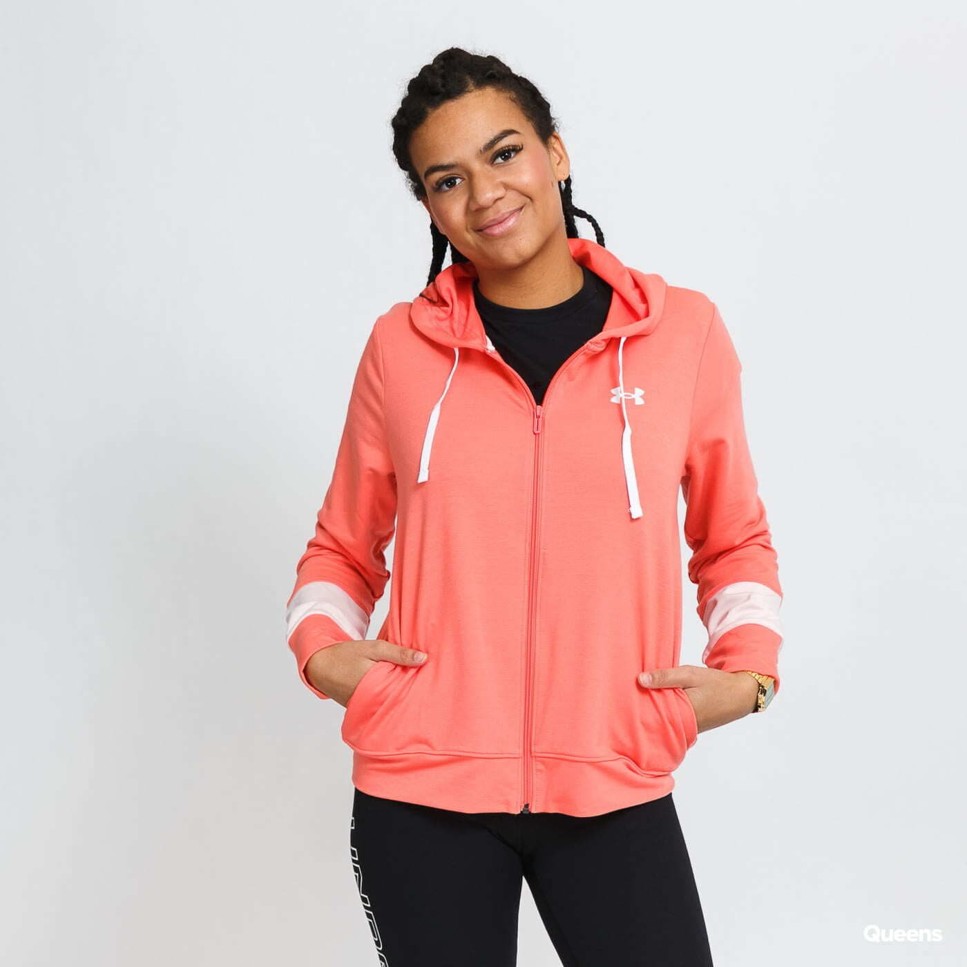 Sweatshirts Under Armour Rival Terry CB FZ Hoodie Pink