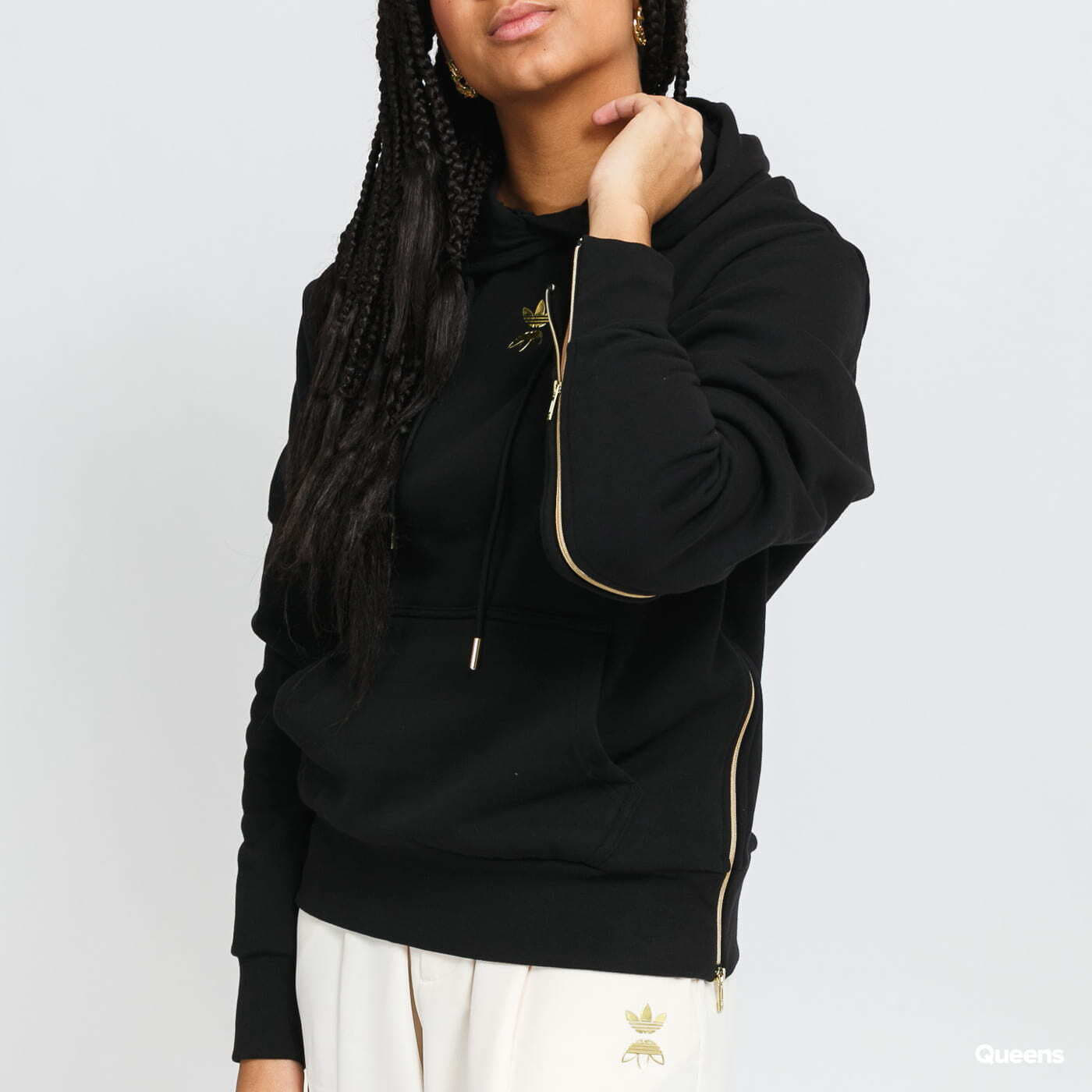 Adidas hoodie online black and gold