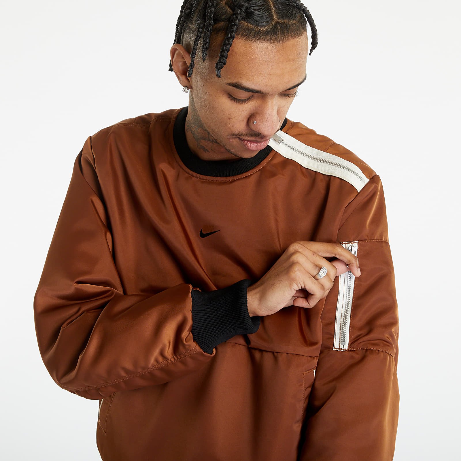 Hættetrøjer og sweatshirts Nike Sportswear Style Essentials+ Men's Filled Crew Top Pecan/ Black