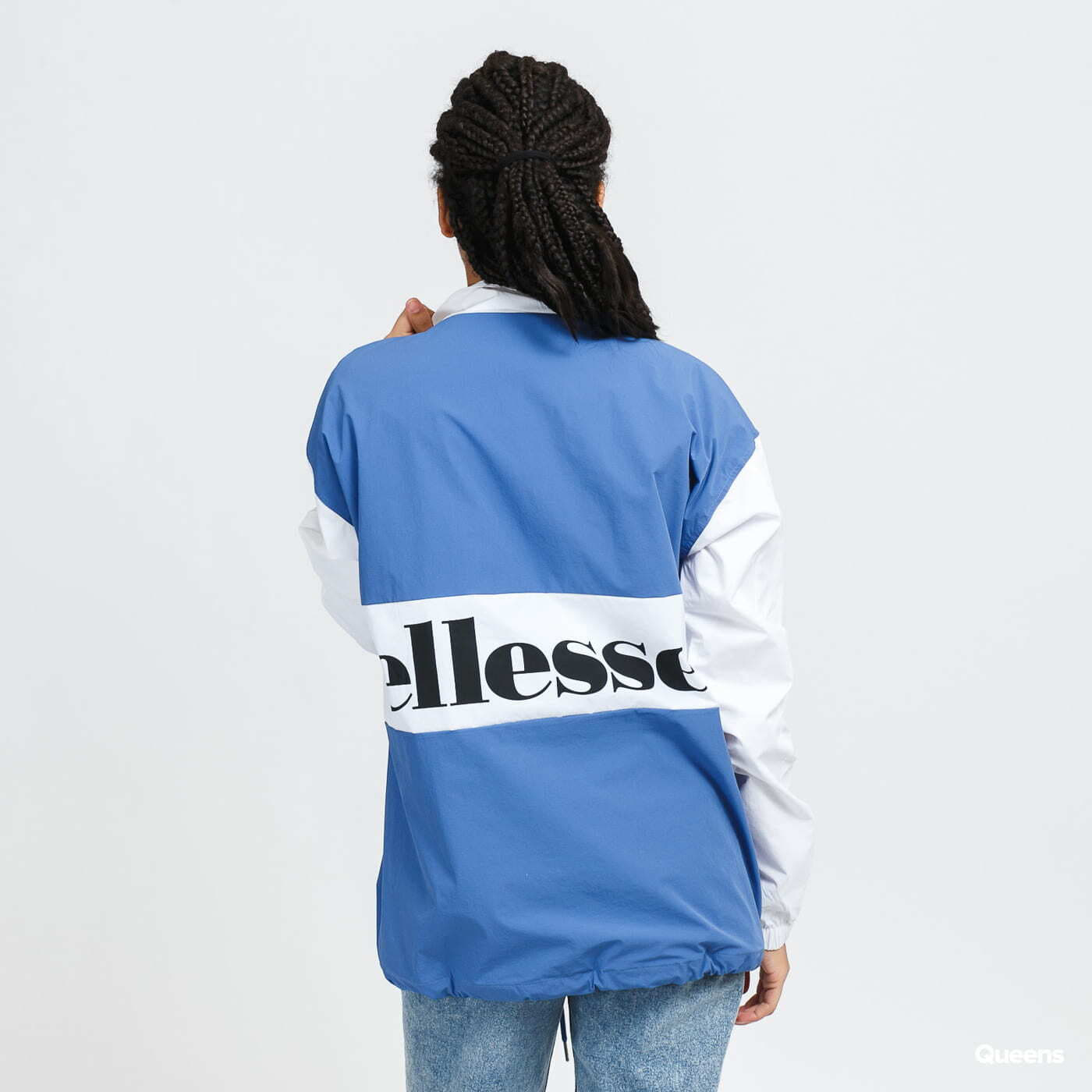 Coupe vent ellesse W Sophia Half Zip Track Top White Blue Queens