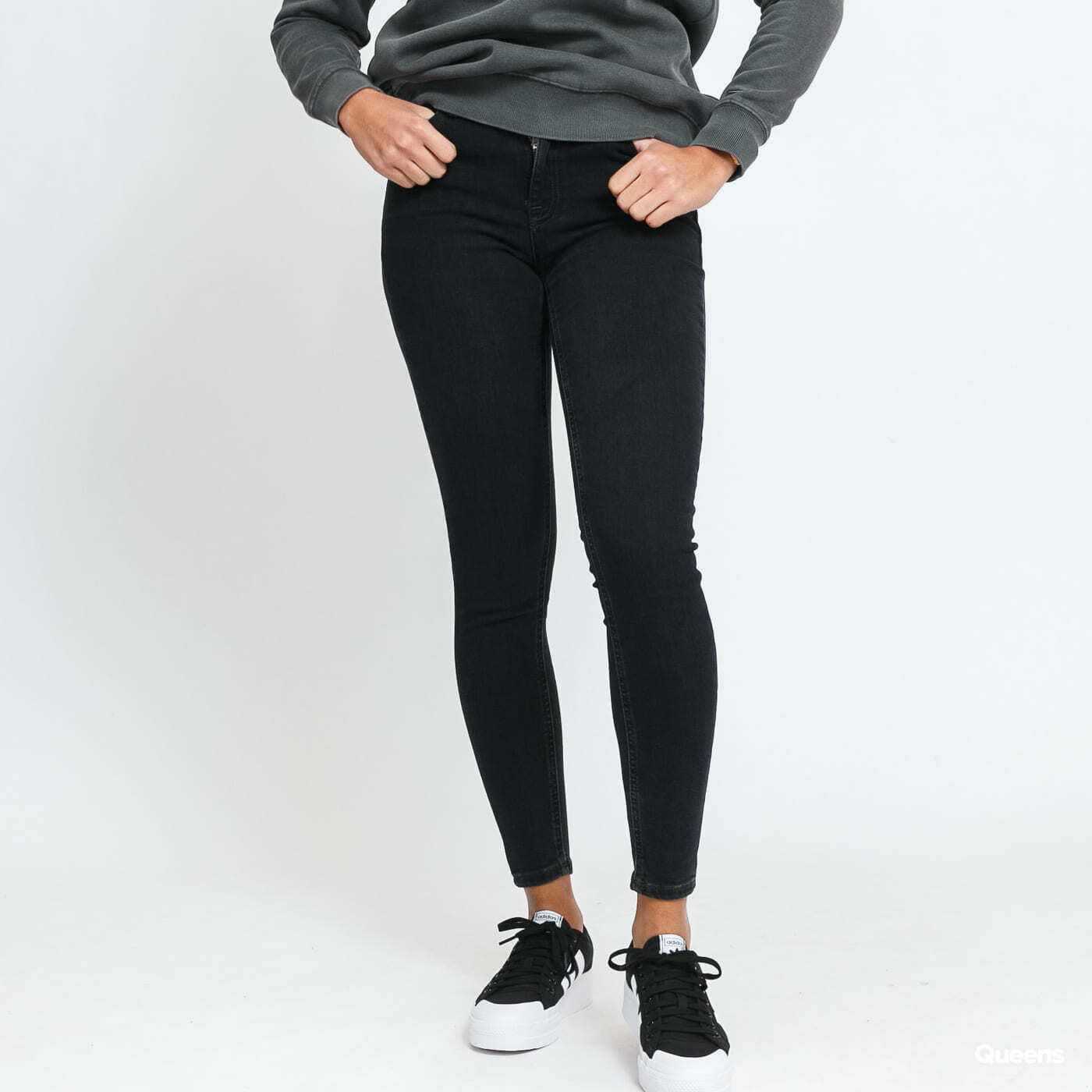 Jeans TOMMY JEANS Nora Mid Rise Skinny Jeans denim black