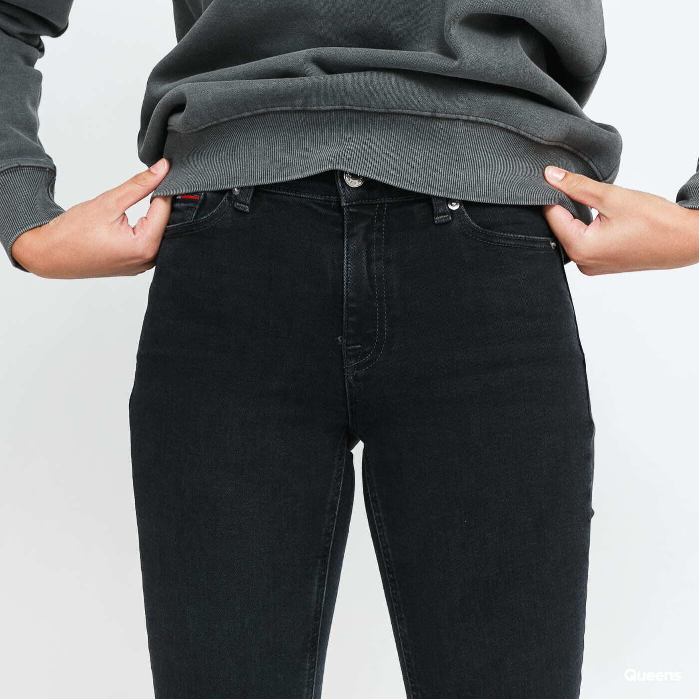 Jeans TOMMY JEANS Nora Mid Rise Skinny Jeans denim black