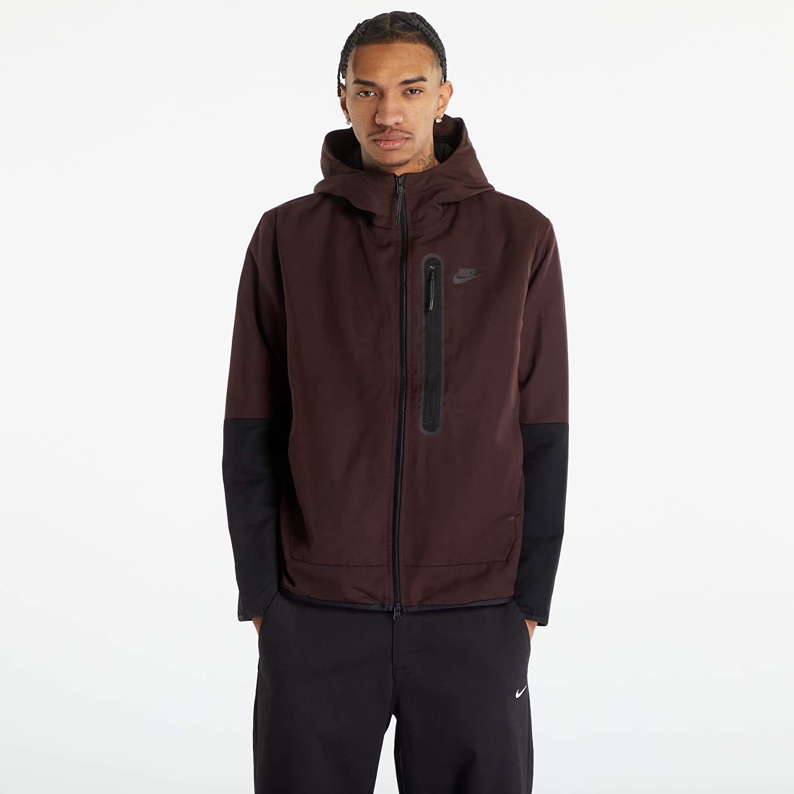 Bundy Nike Sportswear Woven Repel Insulated Hooded Jacket Brown Basalt/ Black