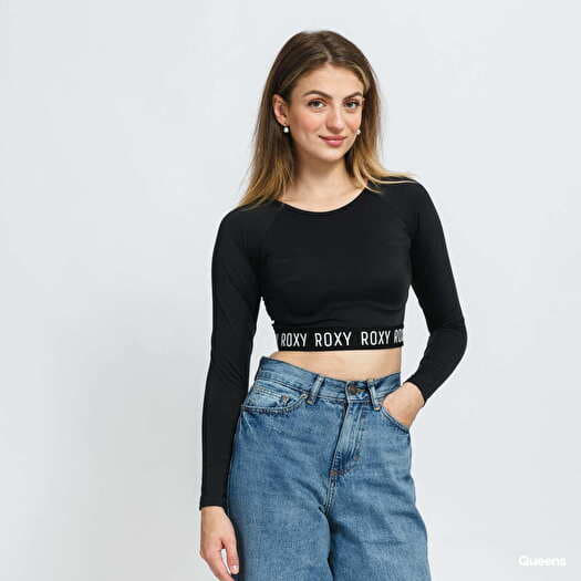 Top Roxy Fitness Ls Cropped Top Black