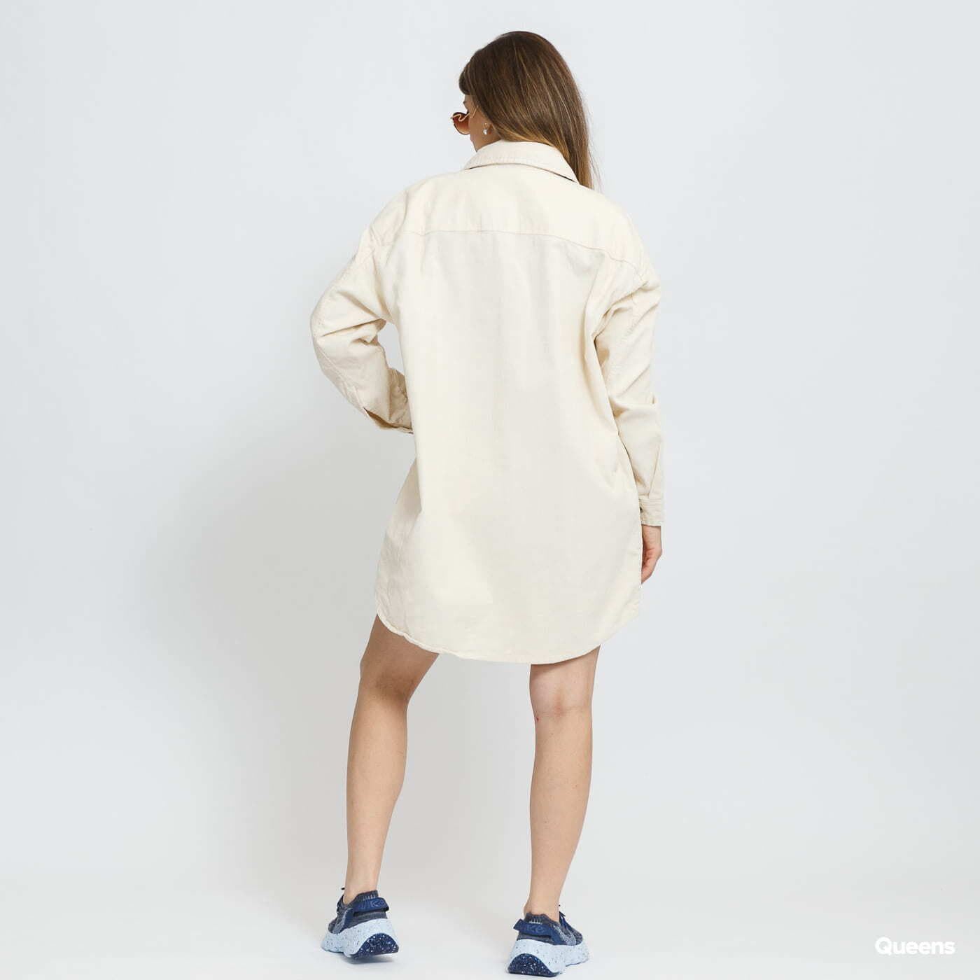Rochii Urban Classics Ladies Long Corduroy Overshirt Cream