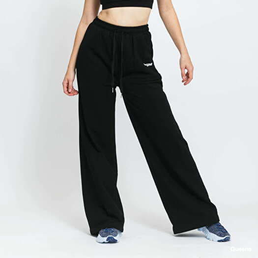 Black drawstring jersey wide leg shop jogger