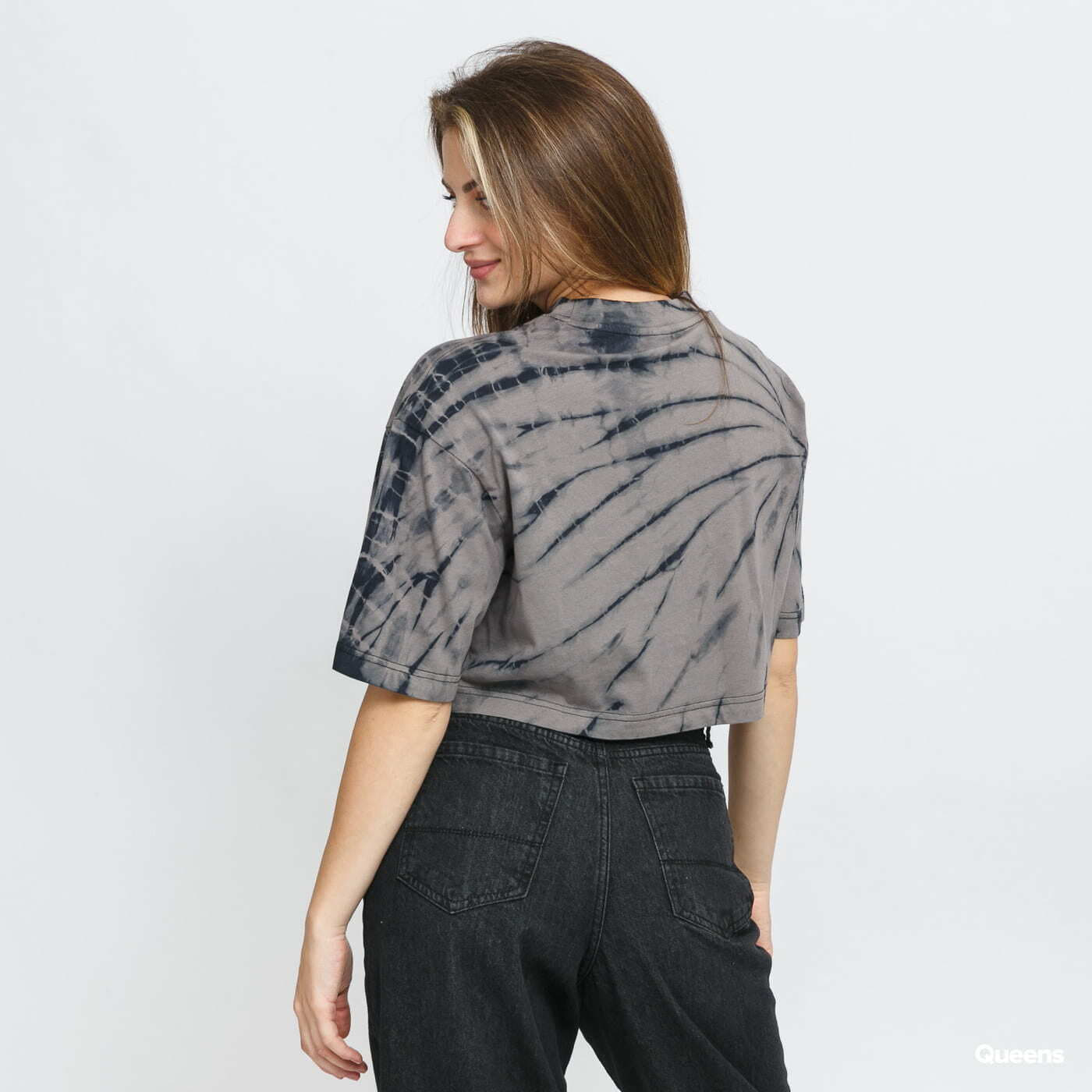 Koszulki Urban Classics Ladies Oversized Cropped Tie Dye Tee Grey