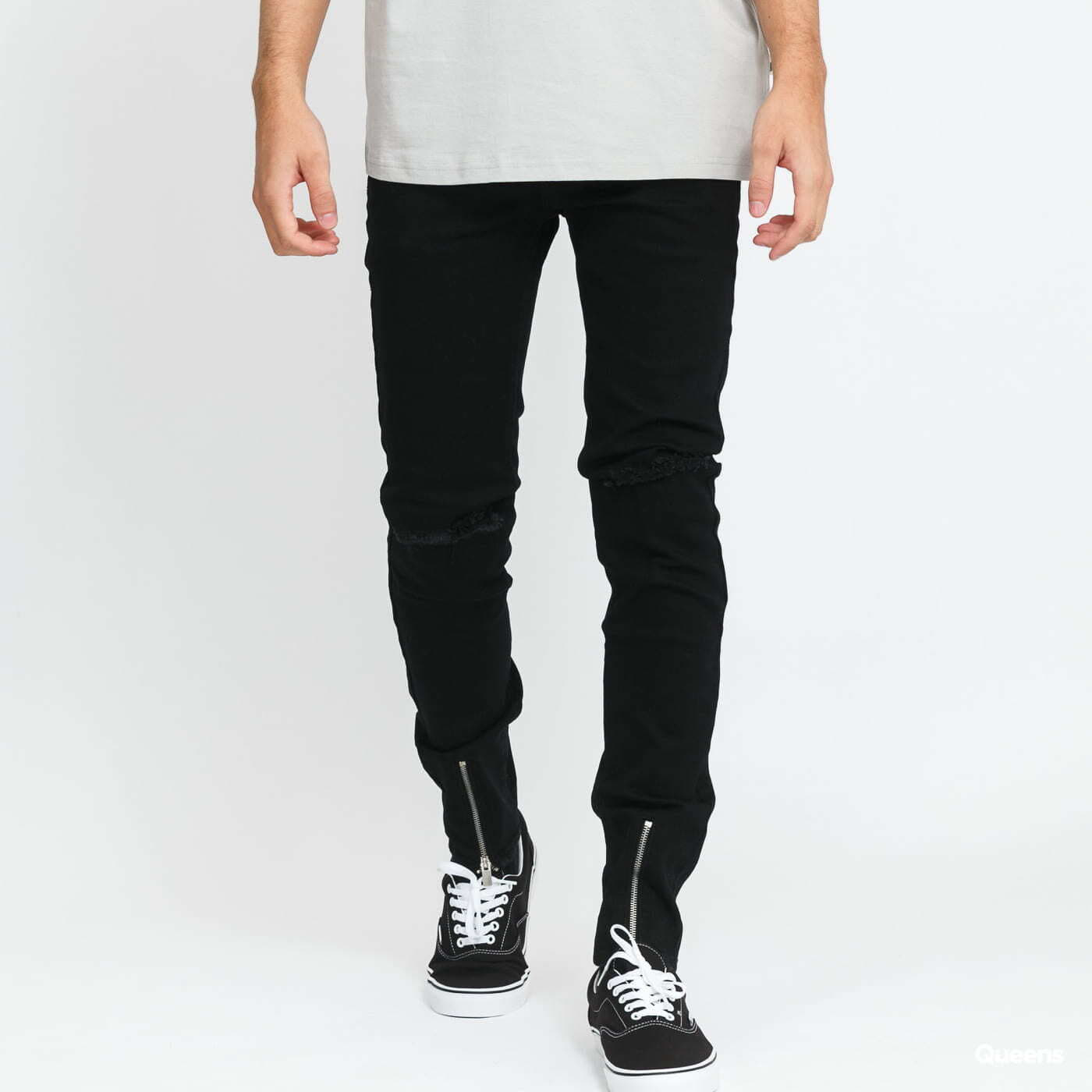Jeans Sixth June Skinny Destroyed Denim Black
