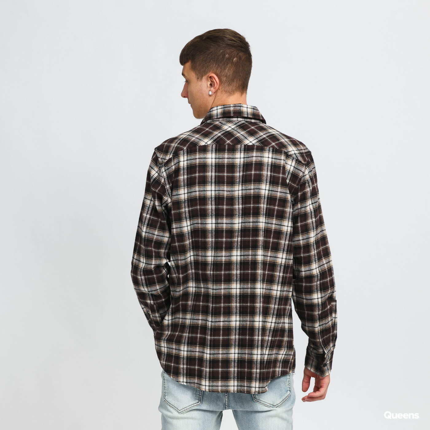 Košile Urban Classics Checked Roots Shirt Brown/ Black/ Beige