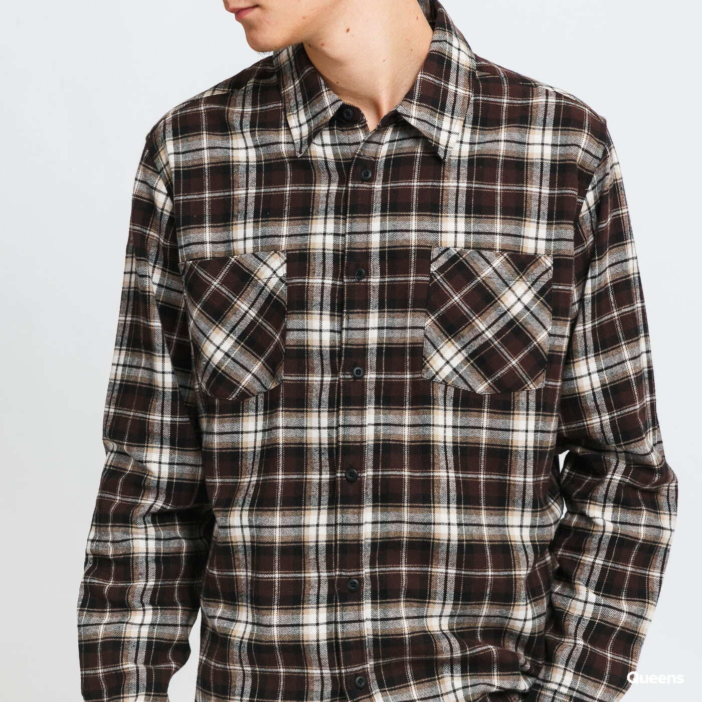 Košile Urban Classics Checked Roots Shirt Brown/ Black/ Beige