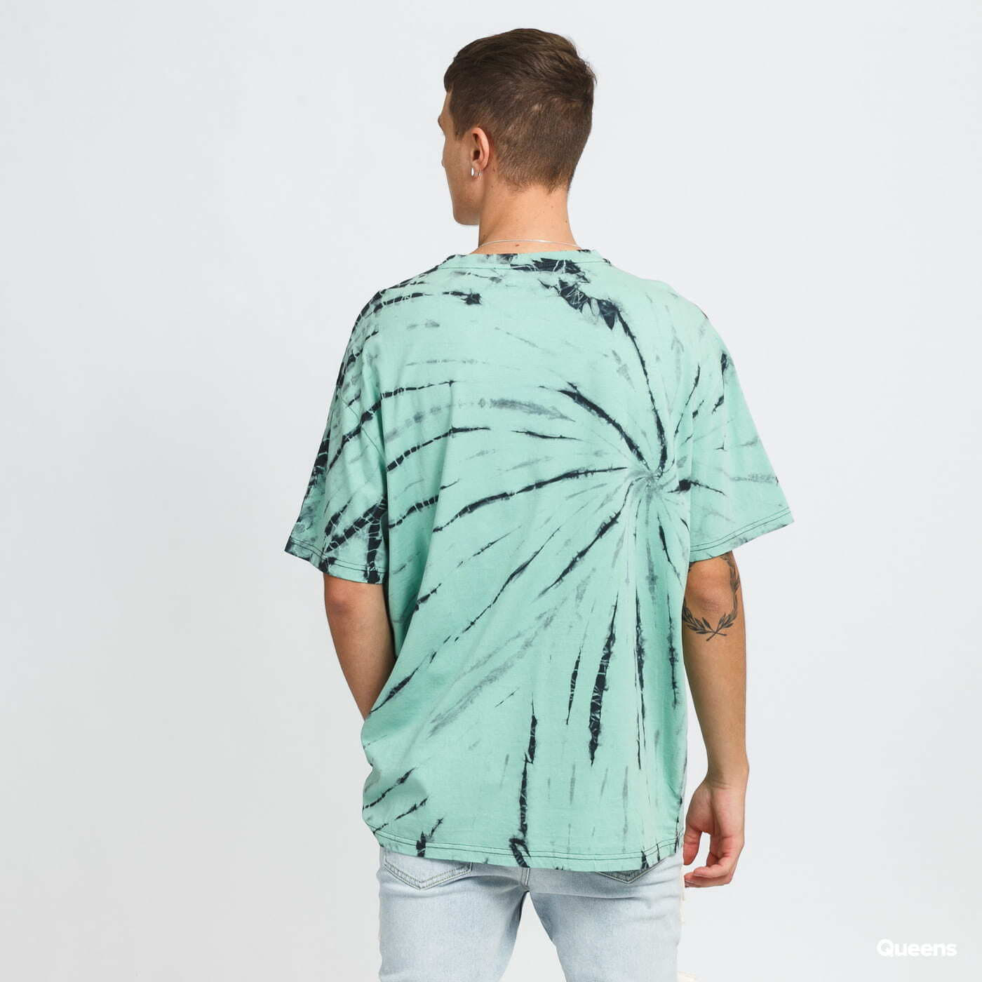 T-shirts Urban Classics Boxy Tye Dye Tee Tyrkysové