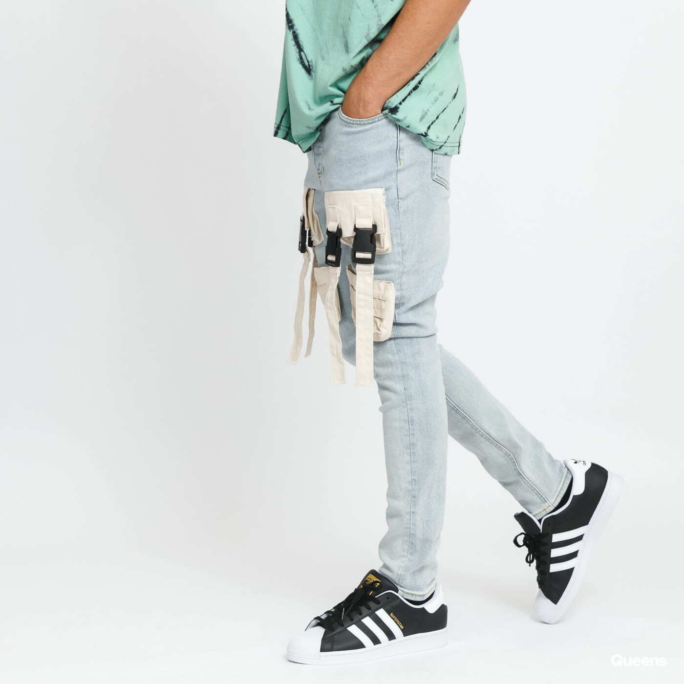 Džíny Sixth June Denim With Cargo Pocket Blue