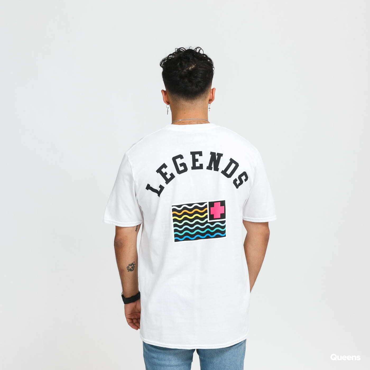 T-Shirts Pink Dolphin Legend Flag Tee White