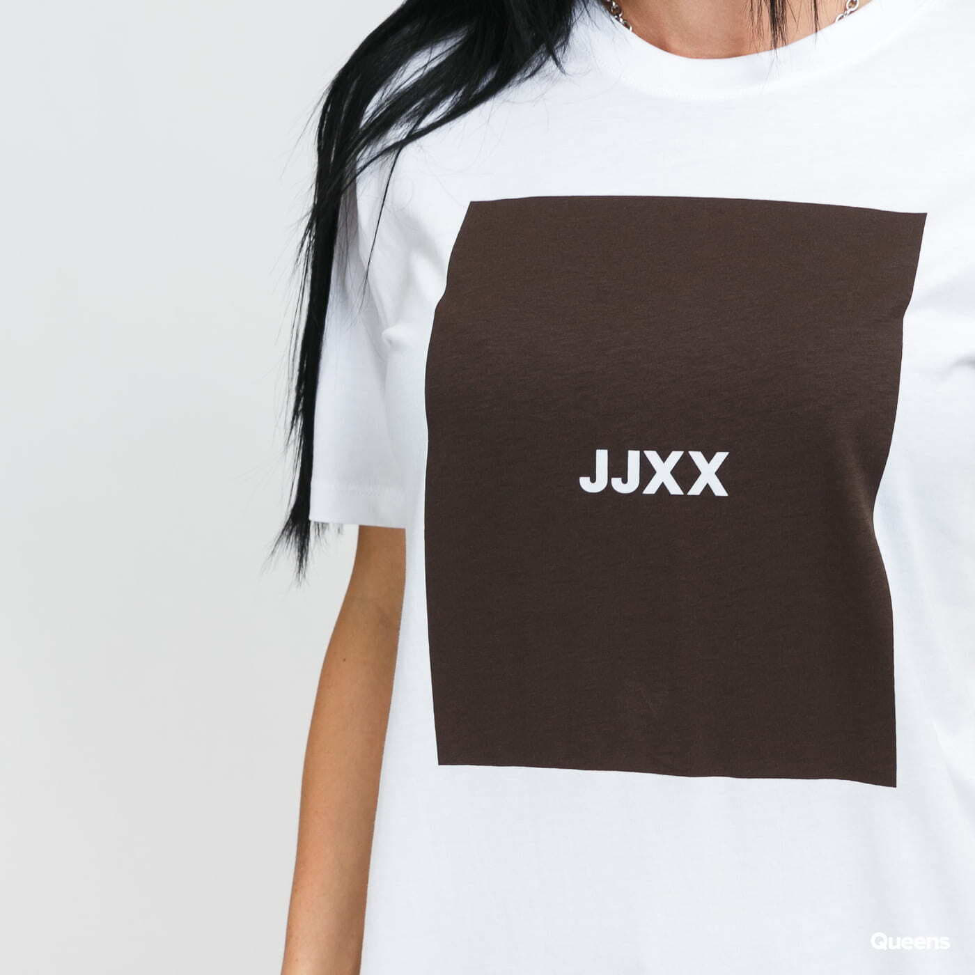T-shirts JJXX JXamber Relaxed Tee White/ Dark Brown