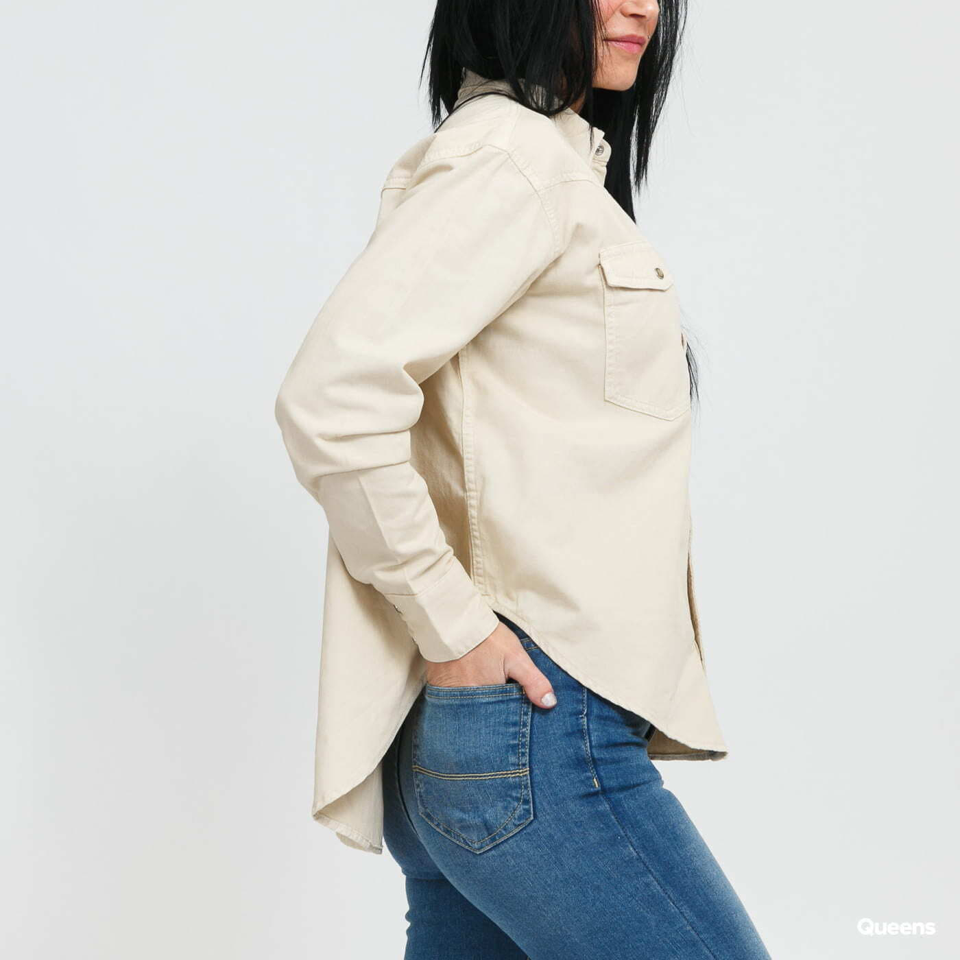 Košile JJXX Hanna Relaxed Western Shirt Beige