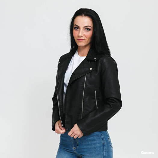 Vestes JJXX Gail Faux Leather Biker Jacket Black Queens