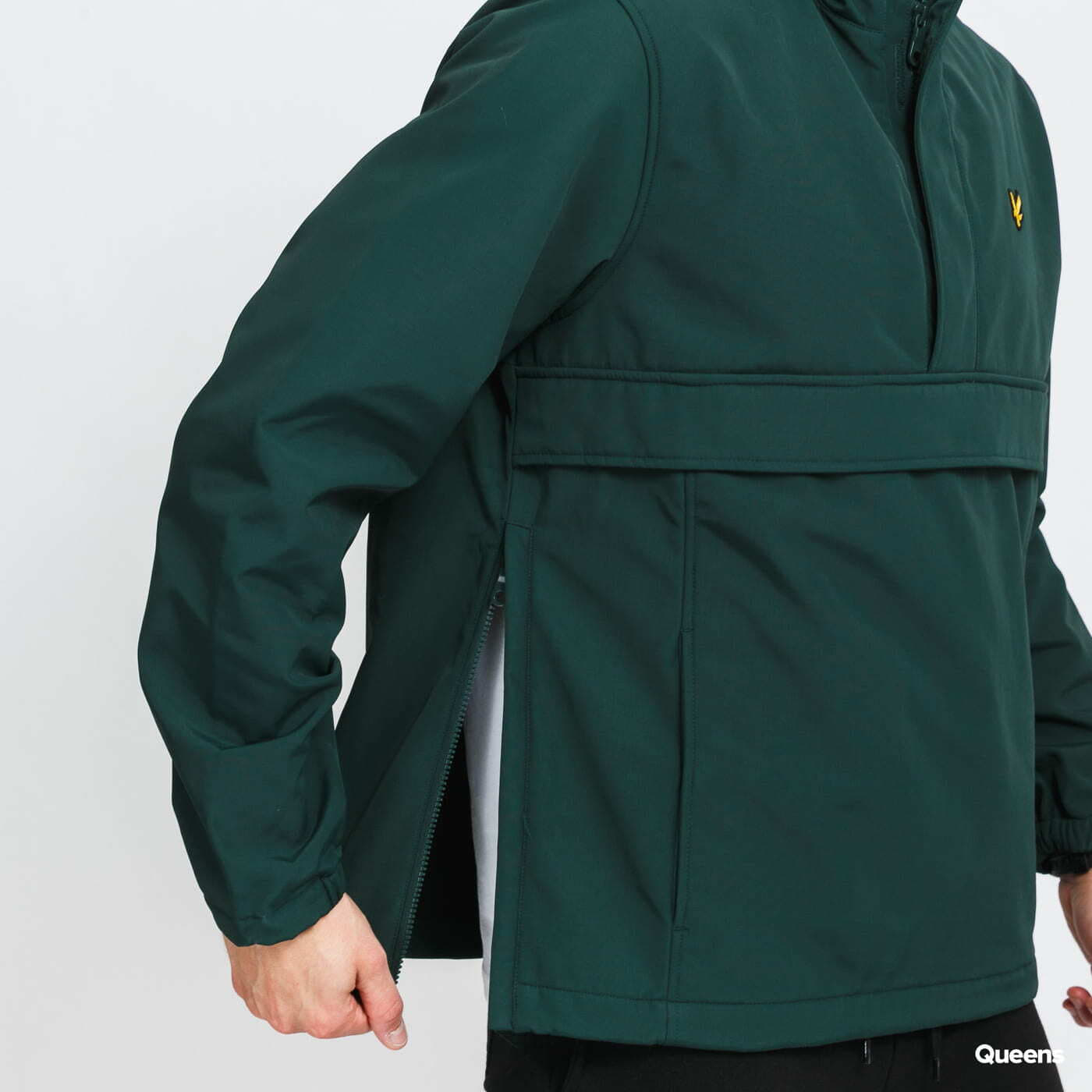 Jackets Lyle & Scott Fleece Lined Nylon Overhead Dark Green