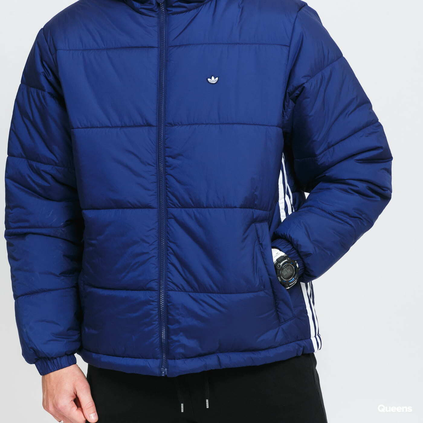 Adidas originals logo padded jacket in navy 2025