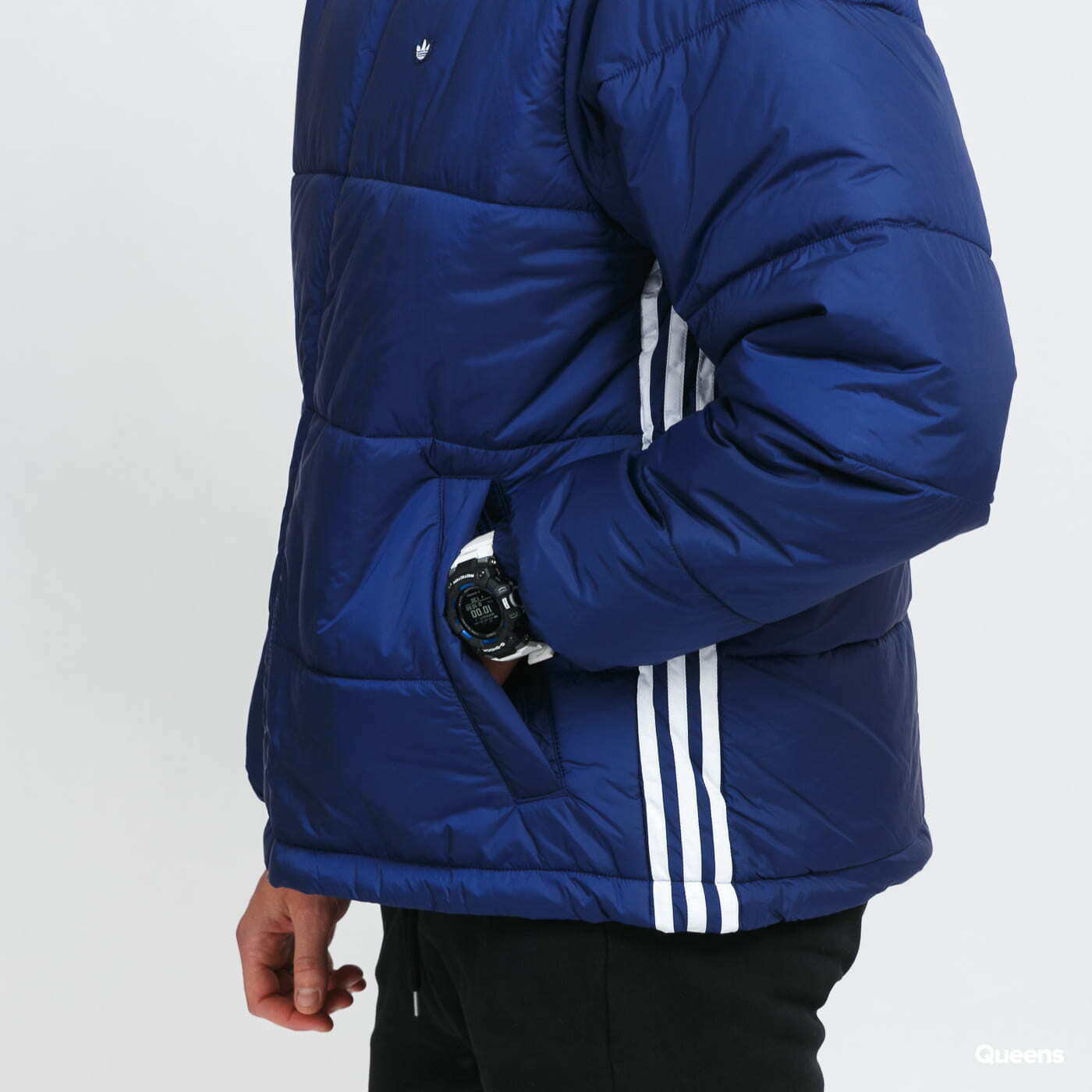 Jacken adidas Originals Padded Hooded Puffer Jacket Navy Queens