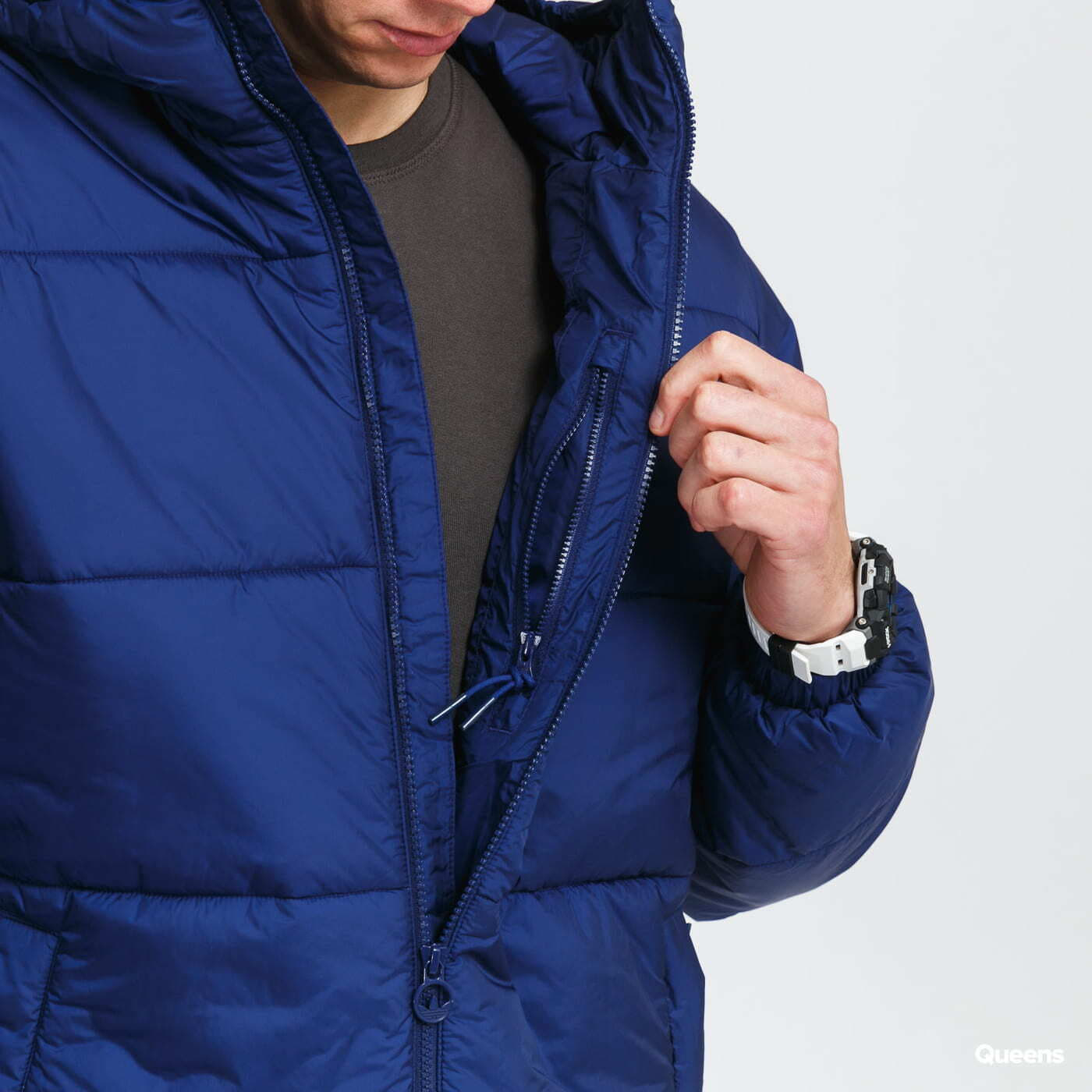 Jacken adidas Originals Padded Hooded Puffer Jacket Navy Queens