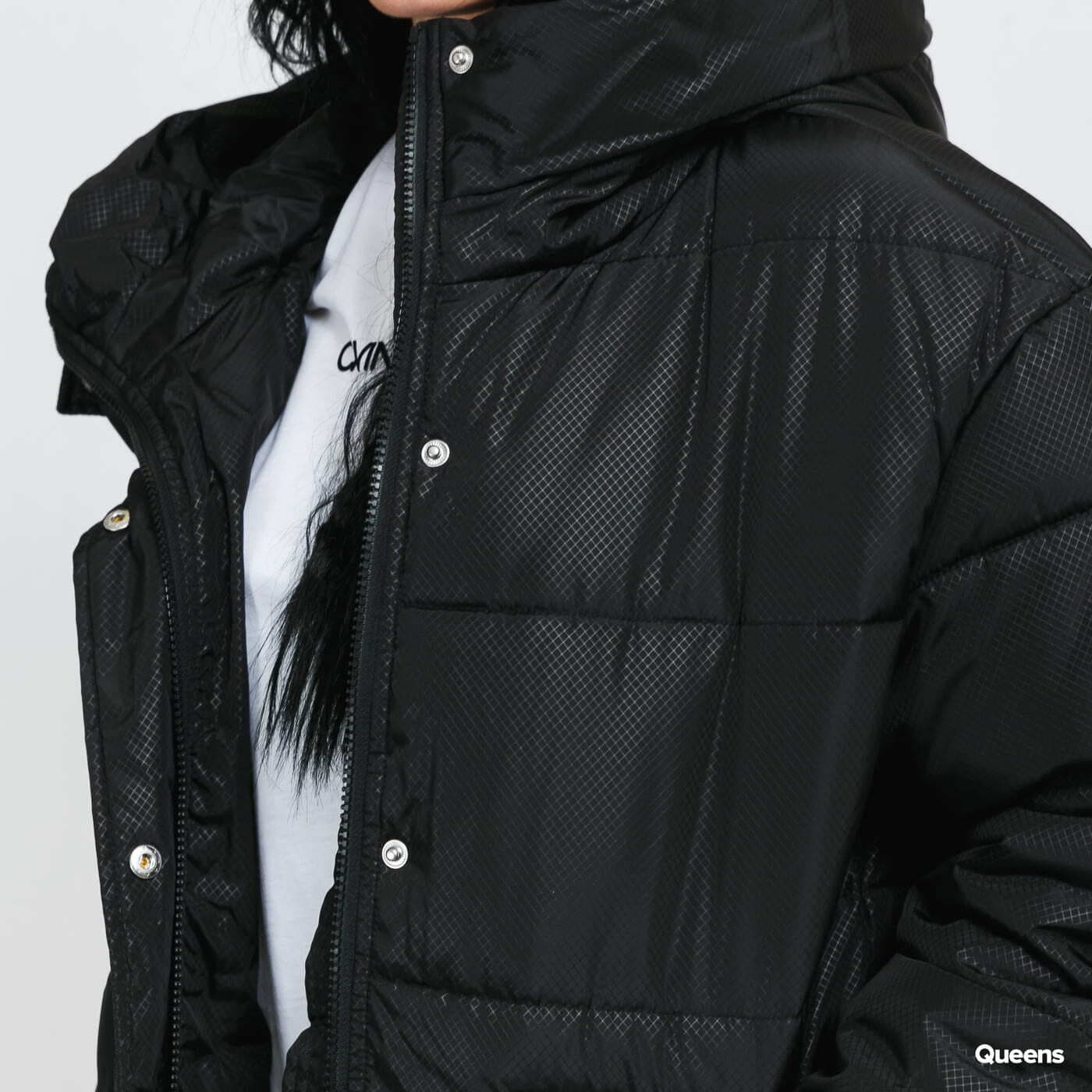 Jackets Urban Classics Ladies Oversized Hooded Puffer Black