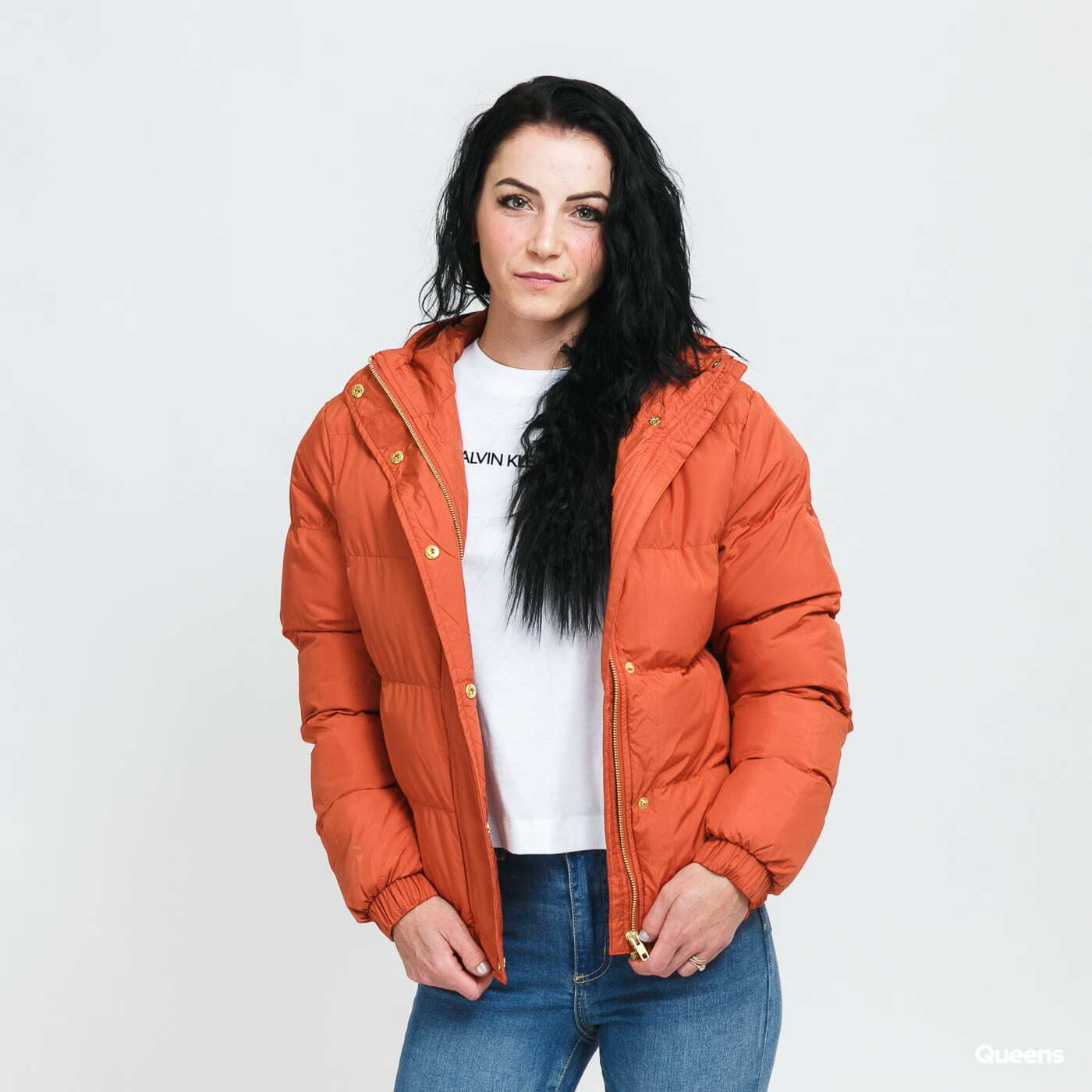 Bundy Urban Classics Ladies Hooded Puffer Jacket Orange