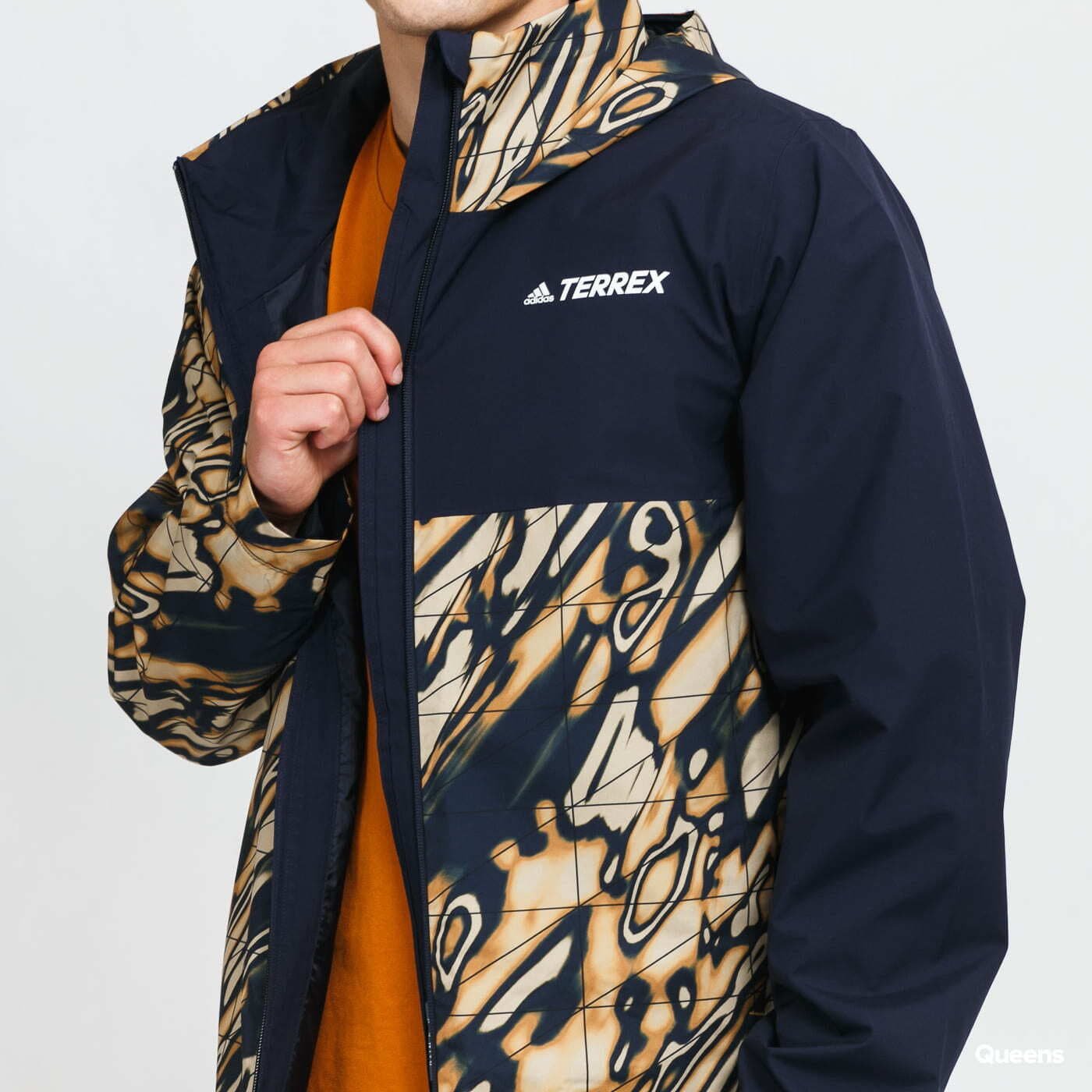 Windjacke adidas Performance MT AOP Rain Jacket Navy/ Beige